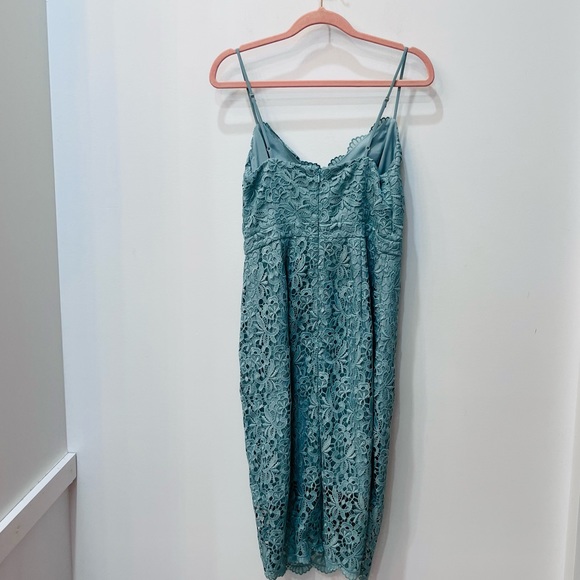 J. Crew midi dress lace sage green teal size 2 - Picture 2 of 8